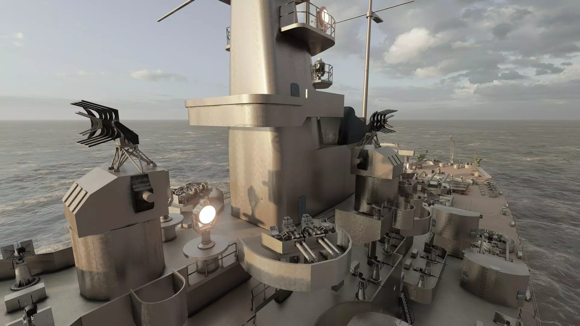 US NAVY BATTLESHIP SOUTH DAKOTA CLASS 3D model_28