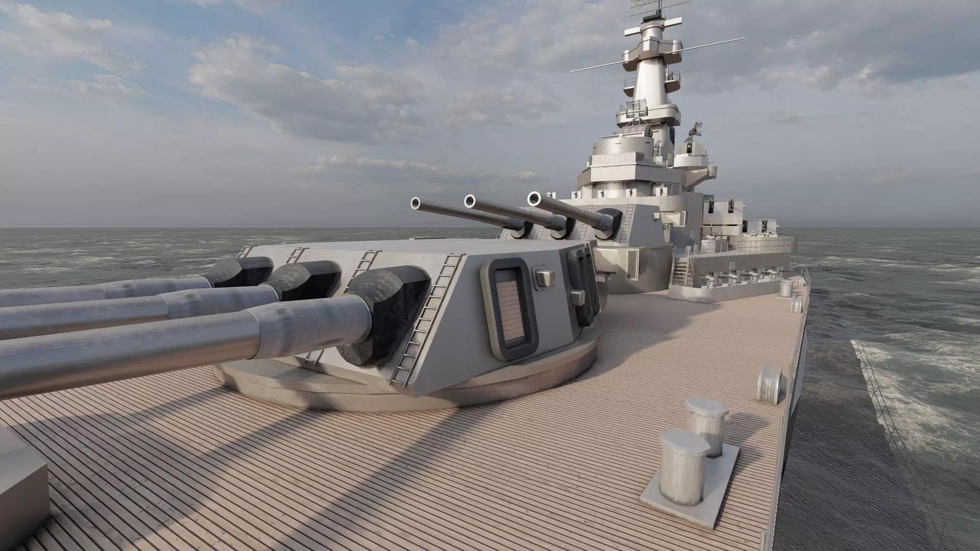 US NAVY BATTLESHIP SOUTH DAKOTA CLASS 3D model_24