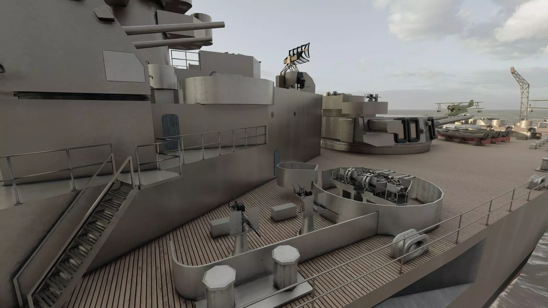 US NAVY BATTLESHIP SOUTH DAKOTA CLASS 3D model_32