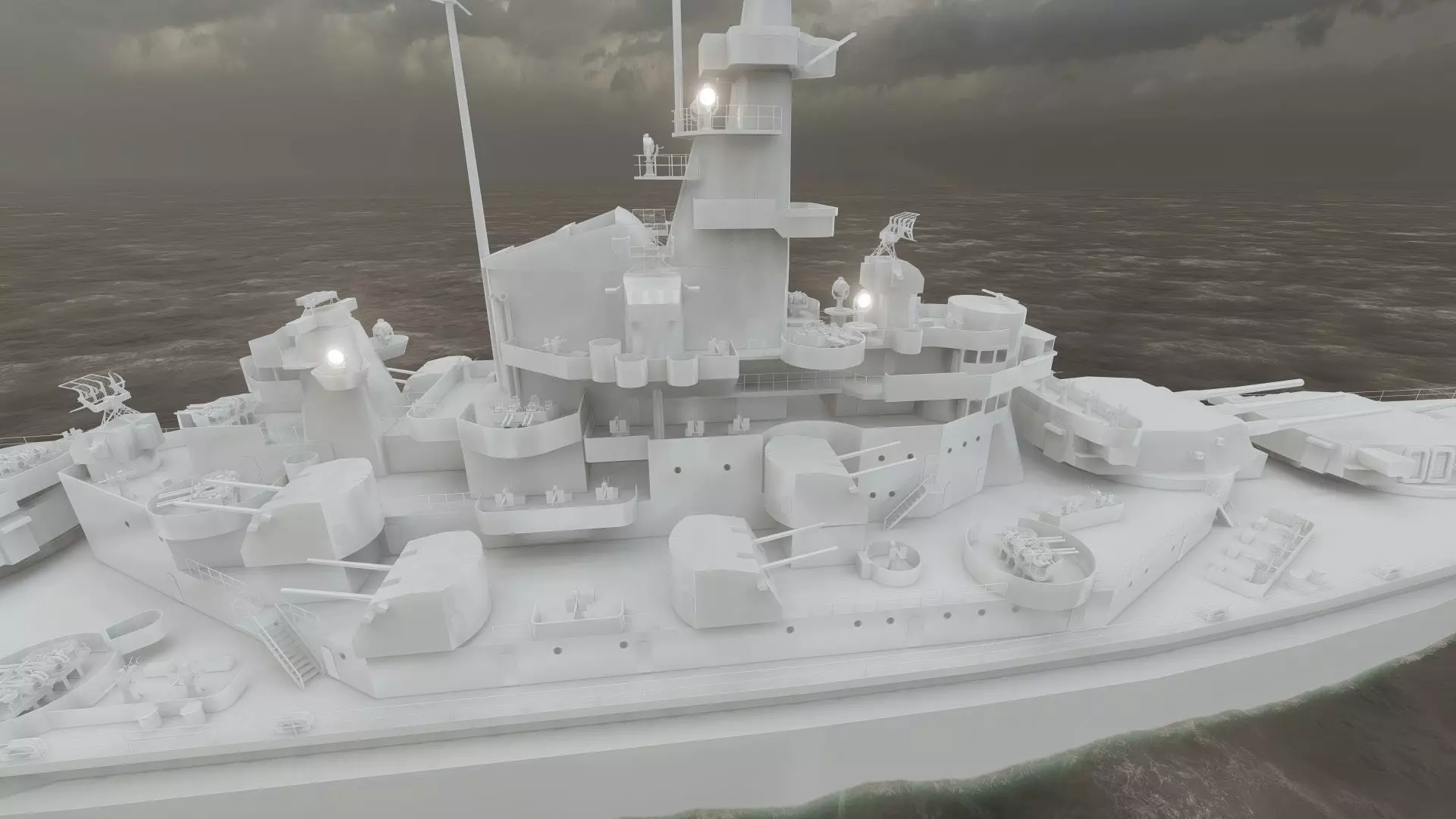 US NAVY BATTLESHIP SOUTH DAKOTA CLASS 3D model_40