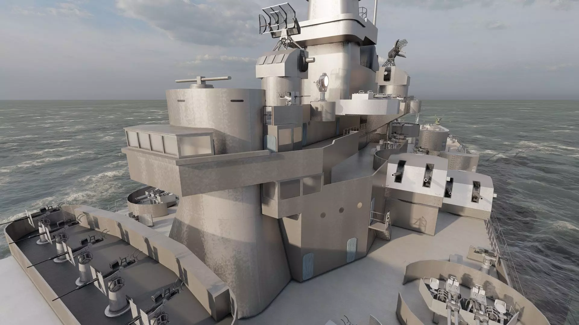 US NAVY BATTLESHIP SOUTH DAKOTA CLASS 3D model_27