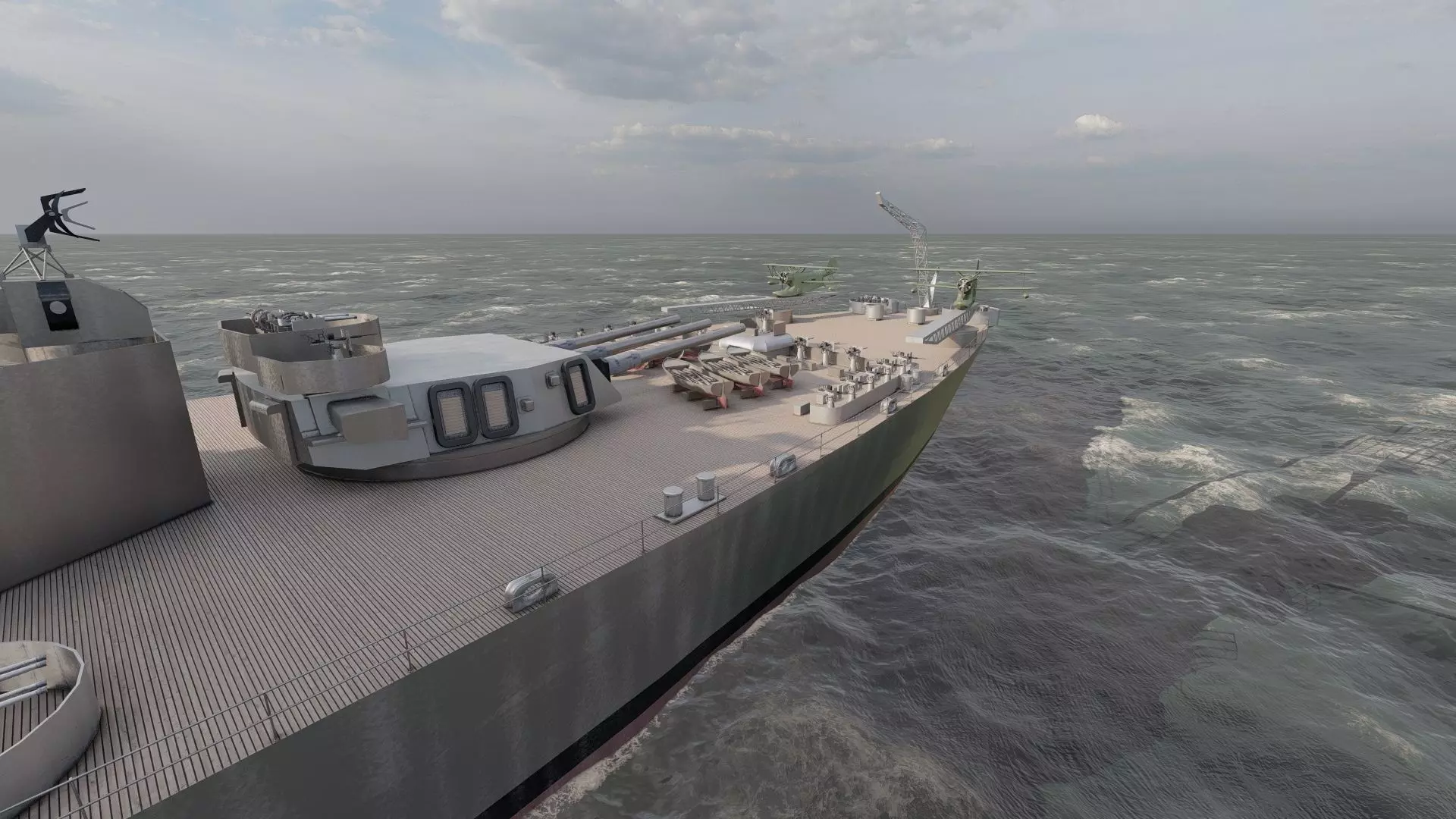 US NAVY BATTLESHIP SOUTH DAKOTA CLASS 3D model_13