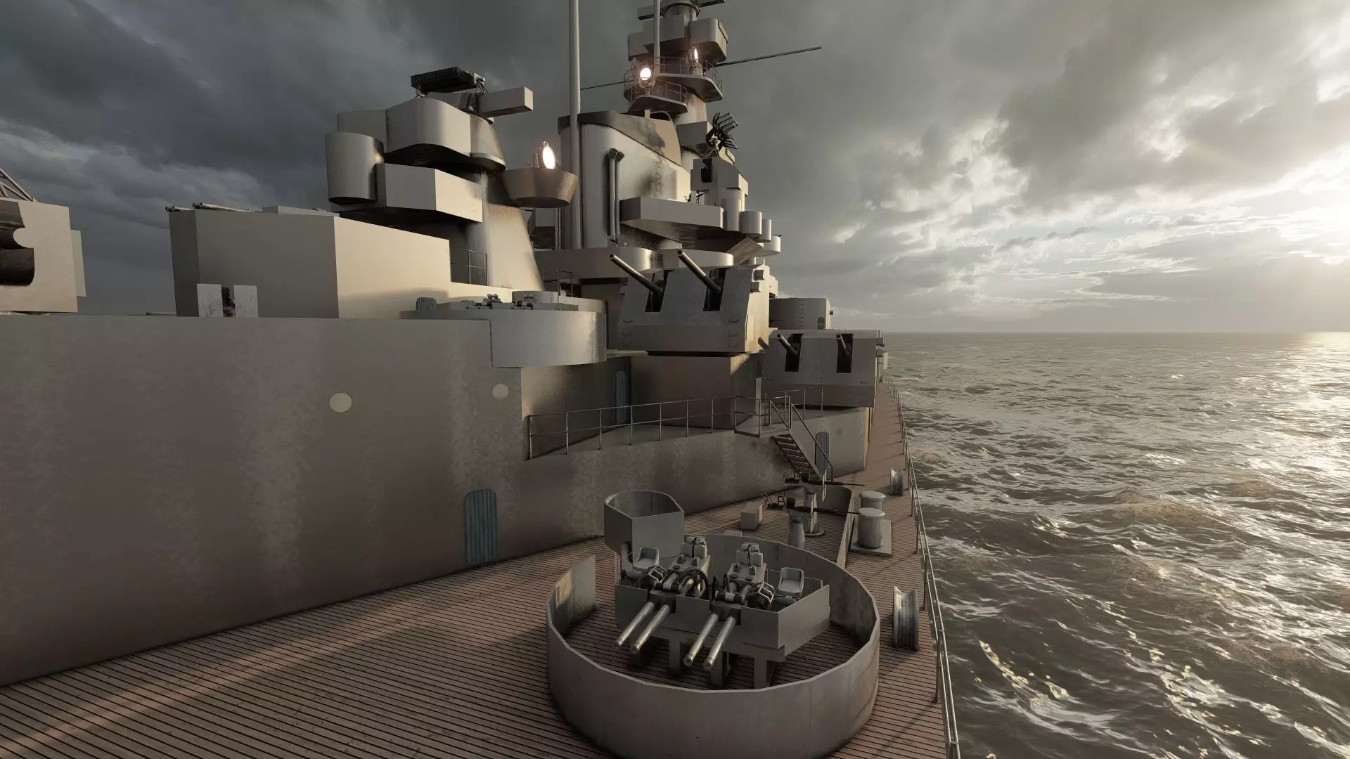 US NAVY BATTLESHIP SOUTH DAKOTA CLASS 3D model_36