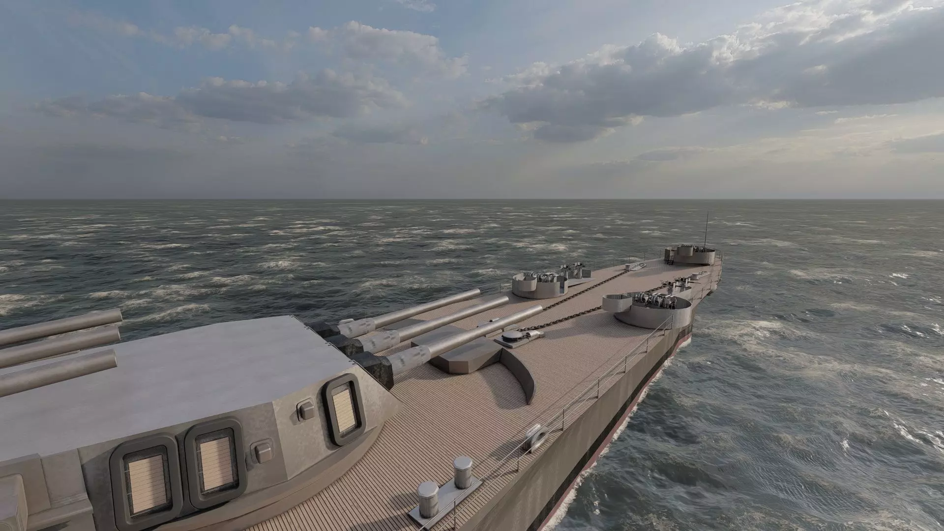 US NAVY BATTLESHIP SOUTH DAKOTA CLASS 3D model_21