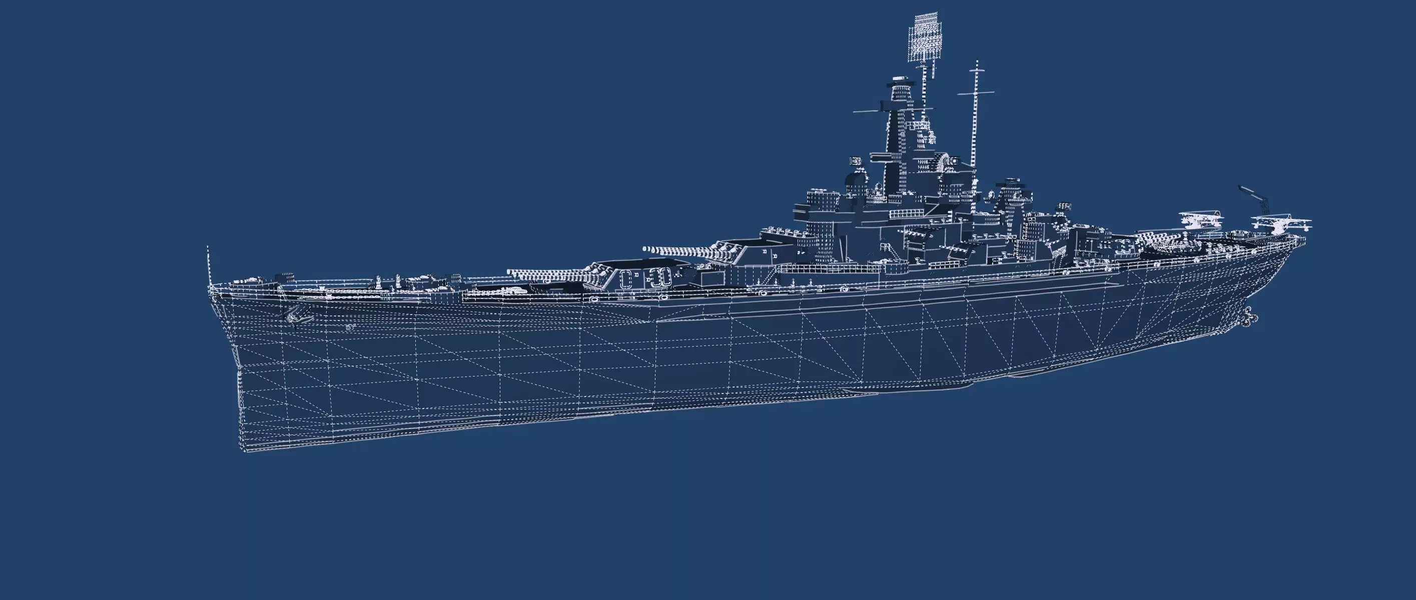 US NAVY BATTLESHIP SOUTH DAKOTA CLASS 3D model_46