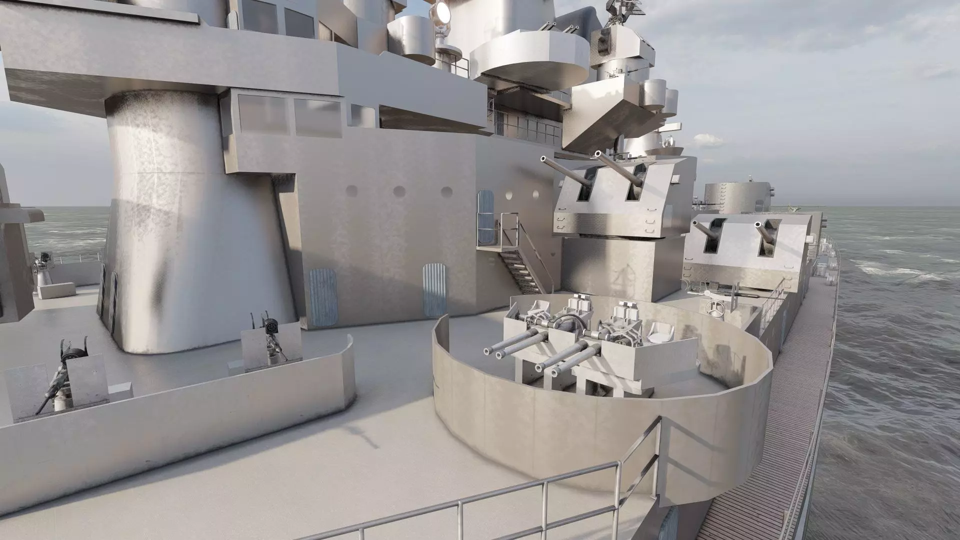 US NAVY BATTLESHIP SOUTH DAKOTA CLASS 3D model_26