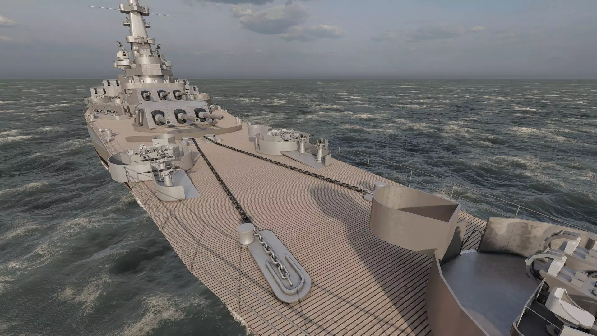 US NAVY BATTLESHIP SOUTH DAKOTA CLASS 3D model_22