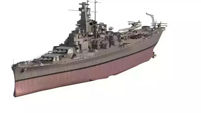US NAVY BATTLESHIP SOUTH DAKOTA CLASS 3D model