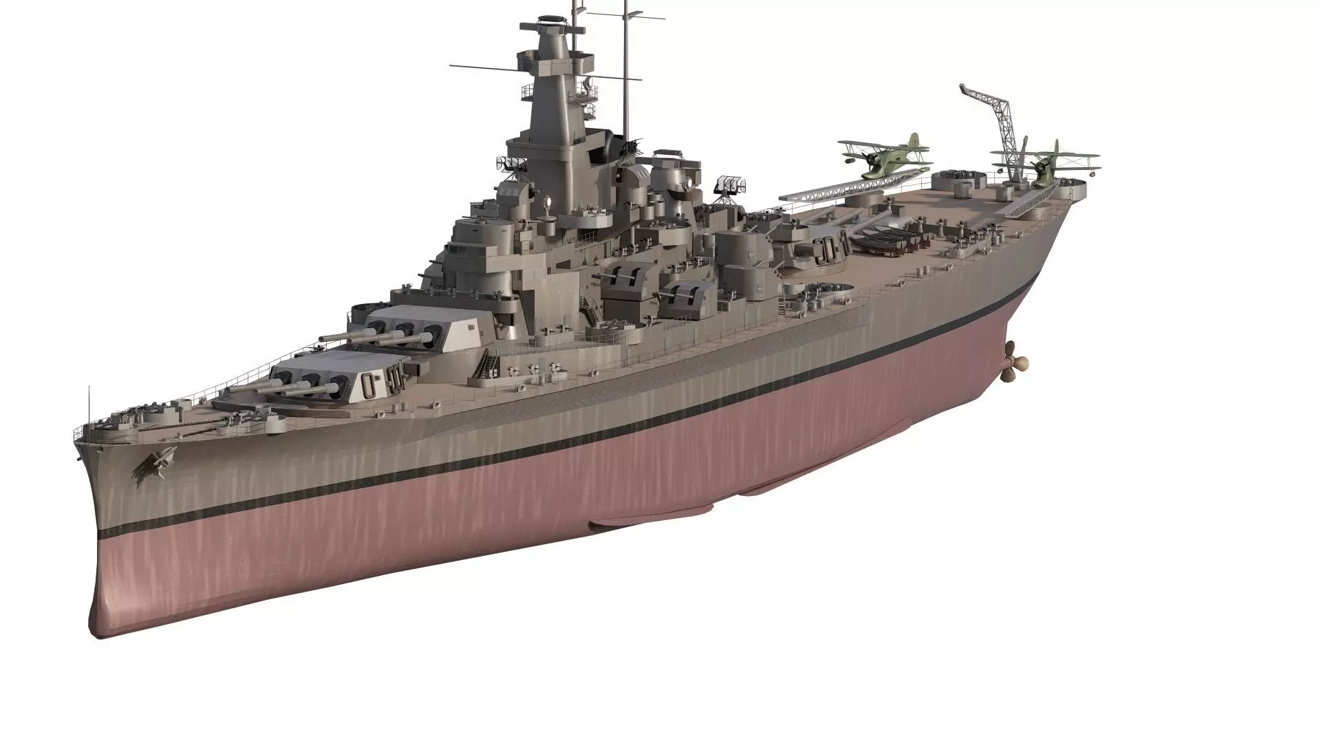 US NAVY BATTLESHIP SOUTH DAKOTA CLASS 3D model_0