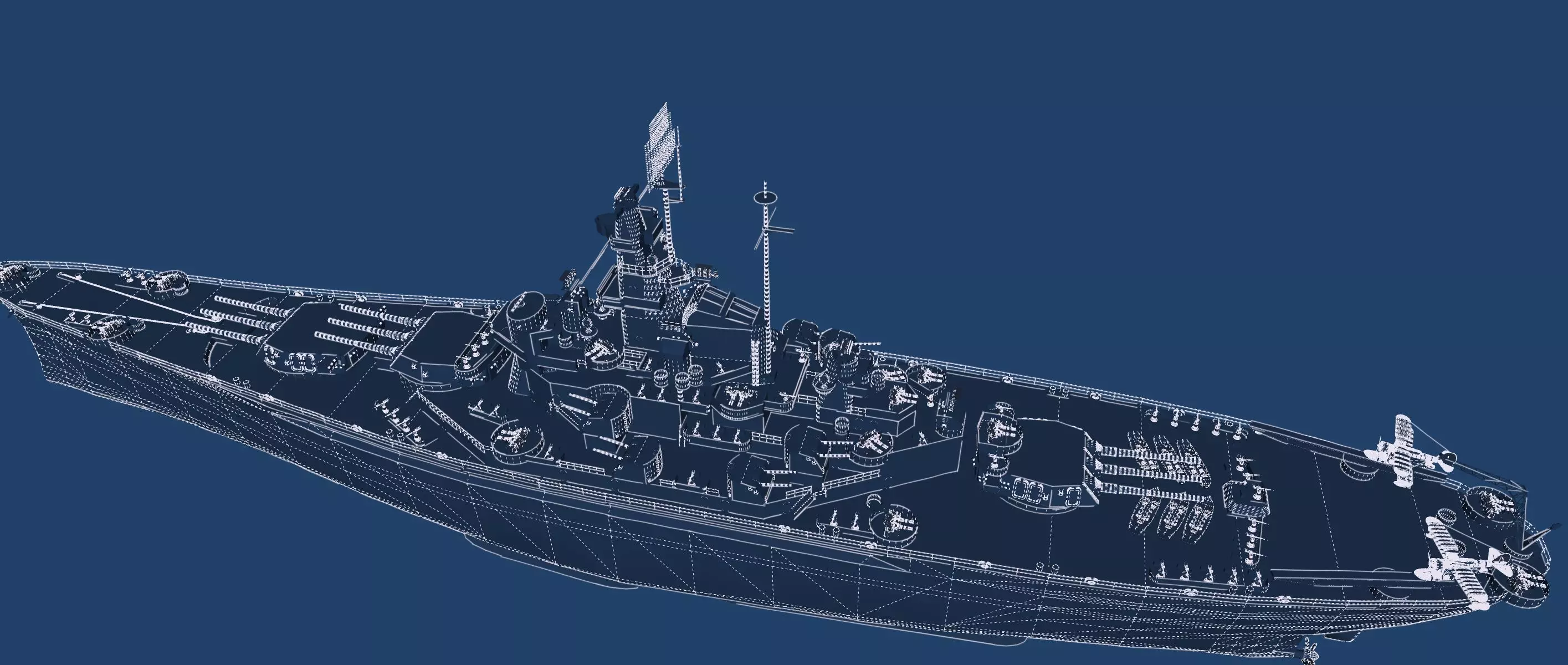 US NAVY BATTLESHIP SOUTH DAKOTA CLASS 3D model_49
