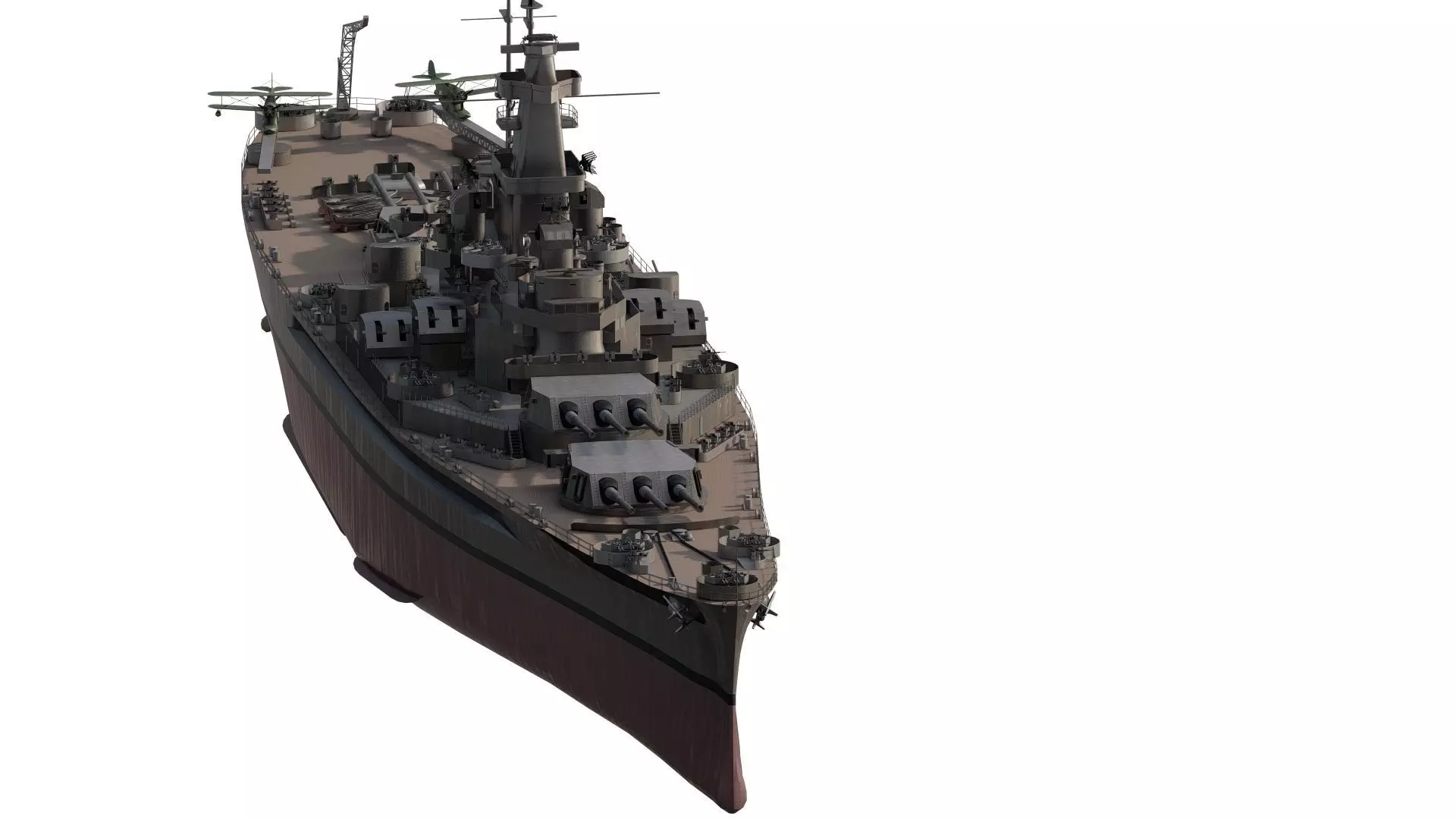US NAVY BATTLESHIP SOUTH DAKOTA CLASS 3D model_2