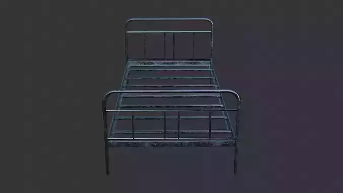 Metal Bed Frame in Blue Steel Finish