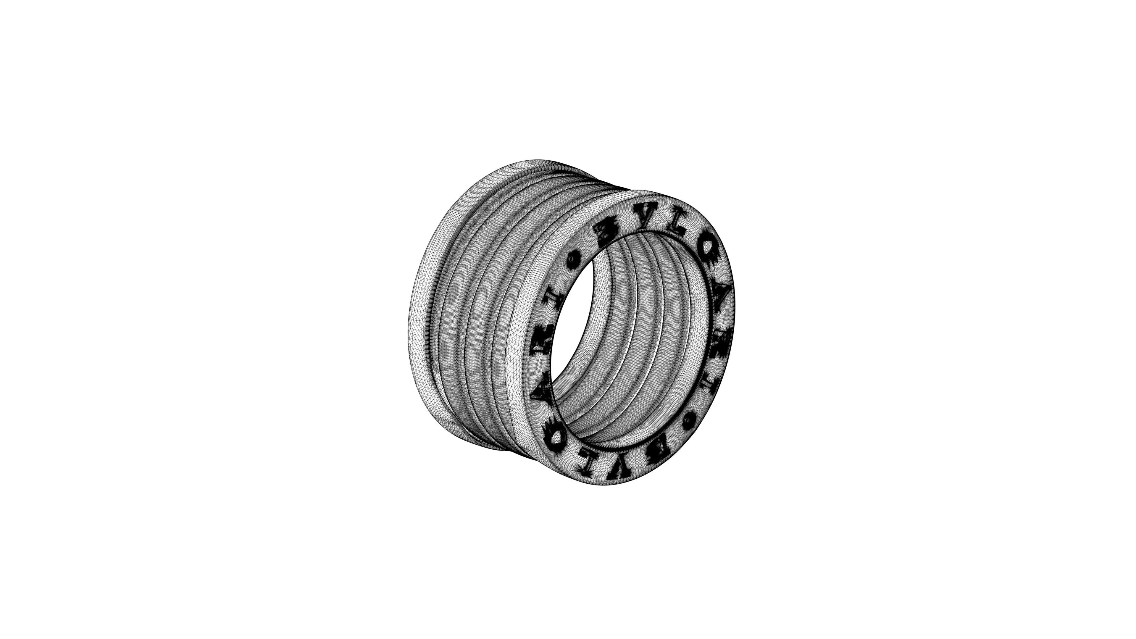 BULGARI - B ZERO 1 RING - FOUR BAND VERSION 3D print model_3