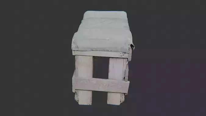 Outdoor Weathered Wooden Bench with Cushioned Top