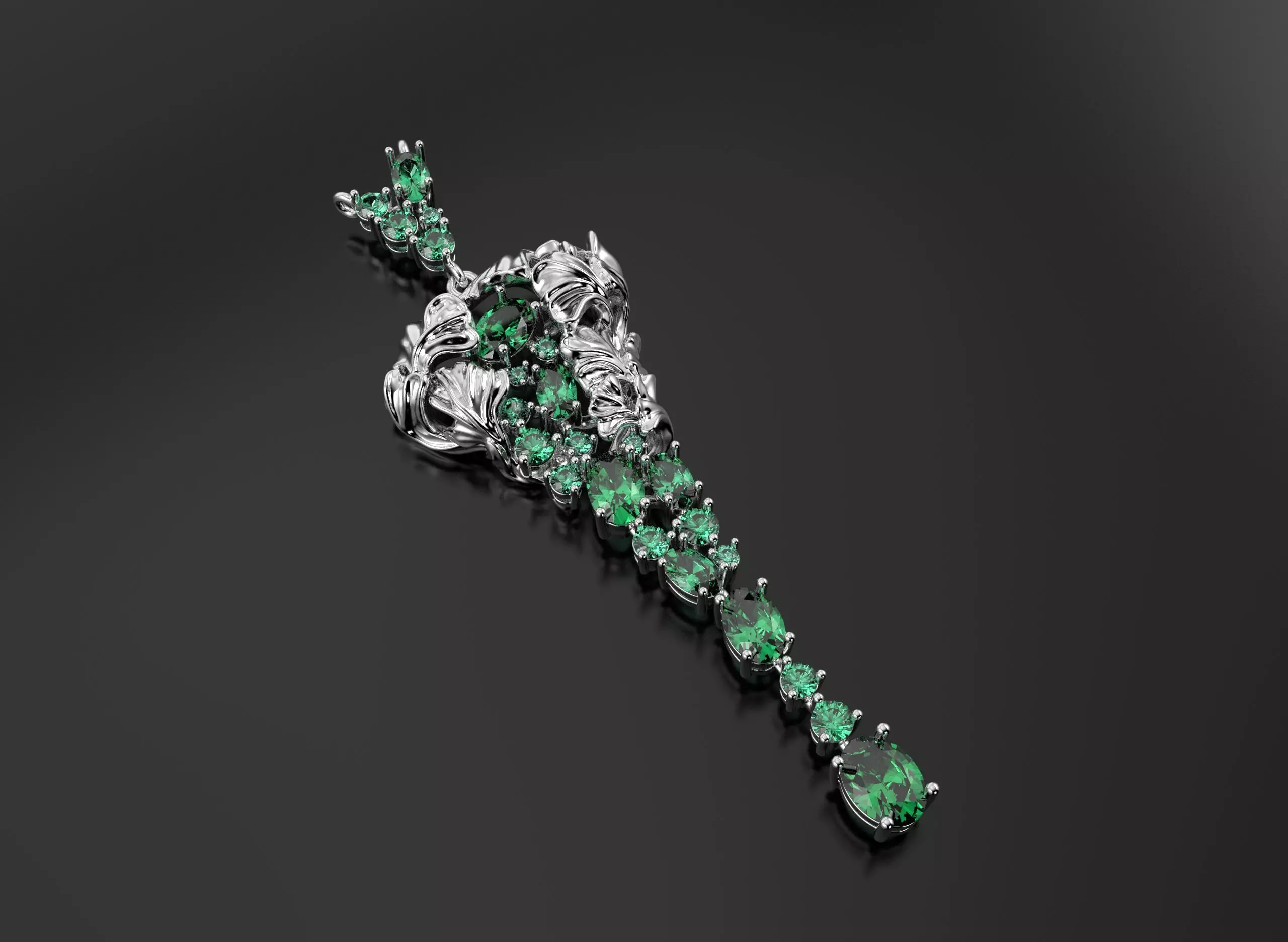 Beautiful pendant with diamonds 3D print model_2