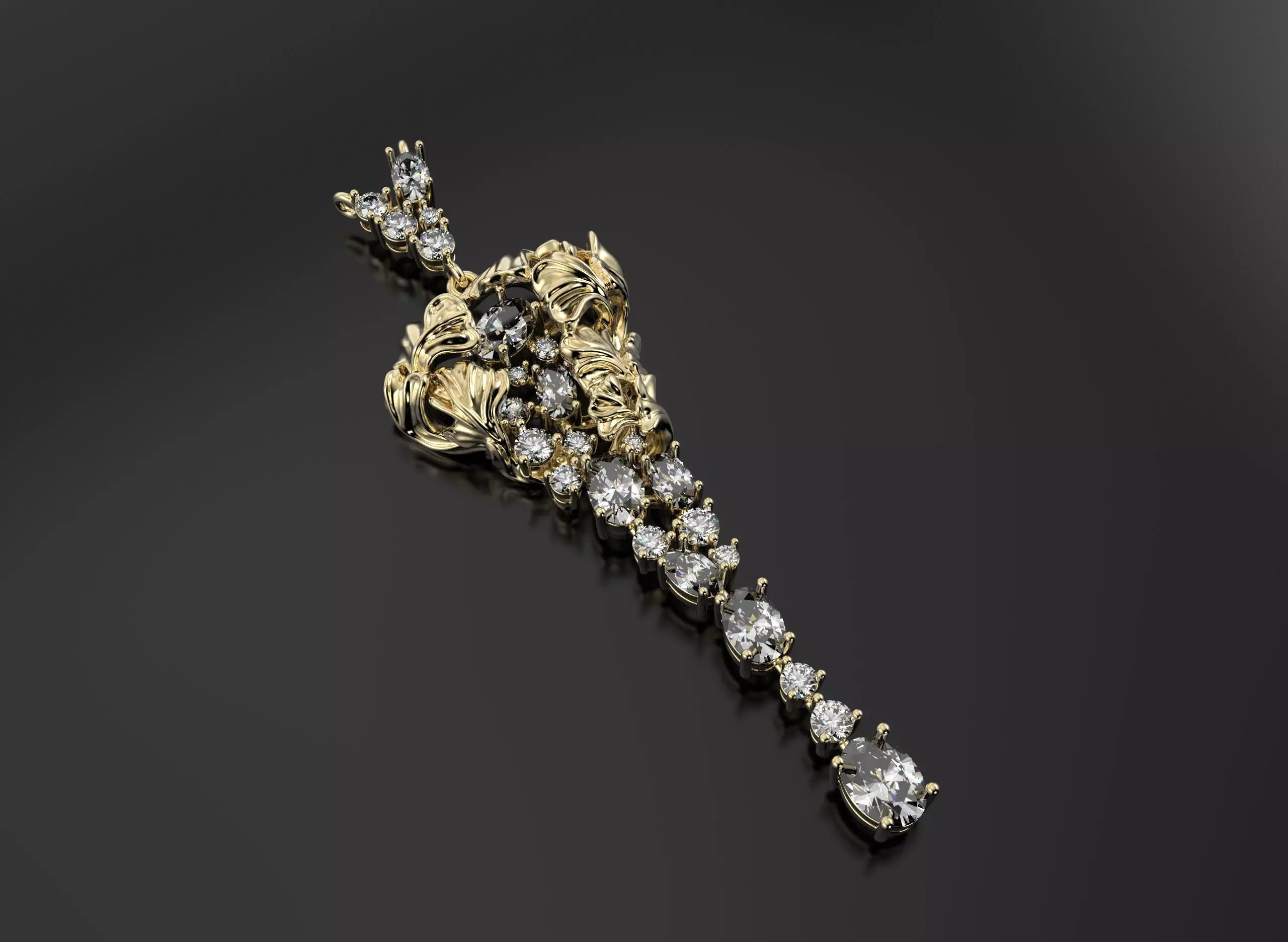 Beautiful pendant with diamonds 3D print model_0