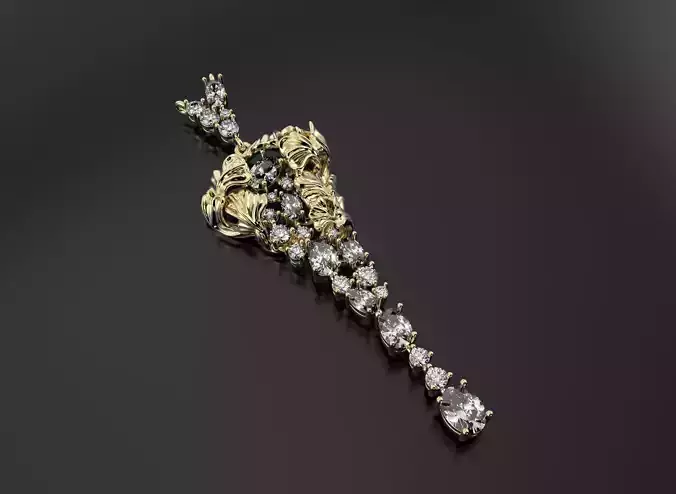 Beautiful pendant with diamonds 3D print model