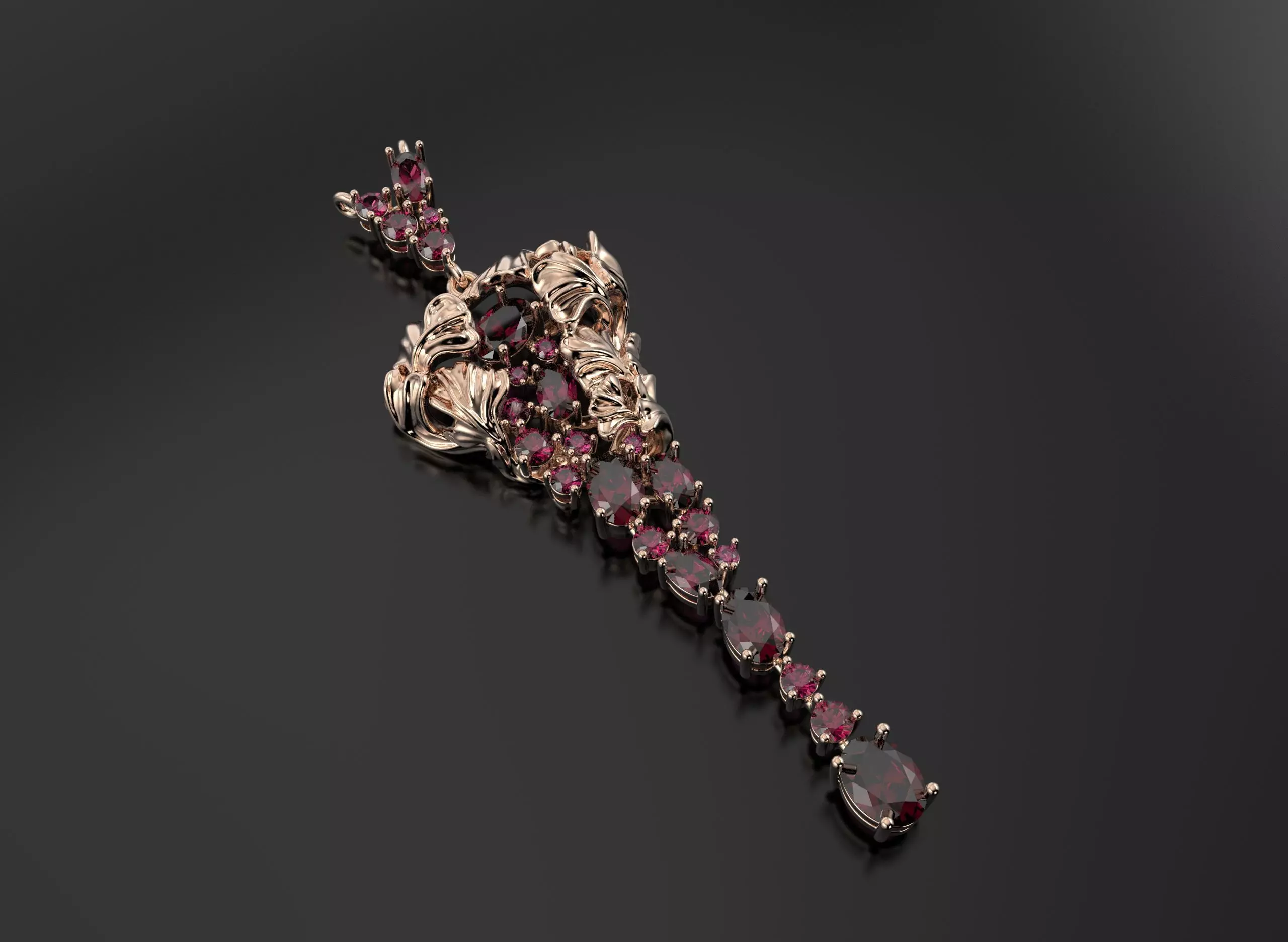 Beautiful pendant with diamonds 3D print model_4