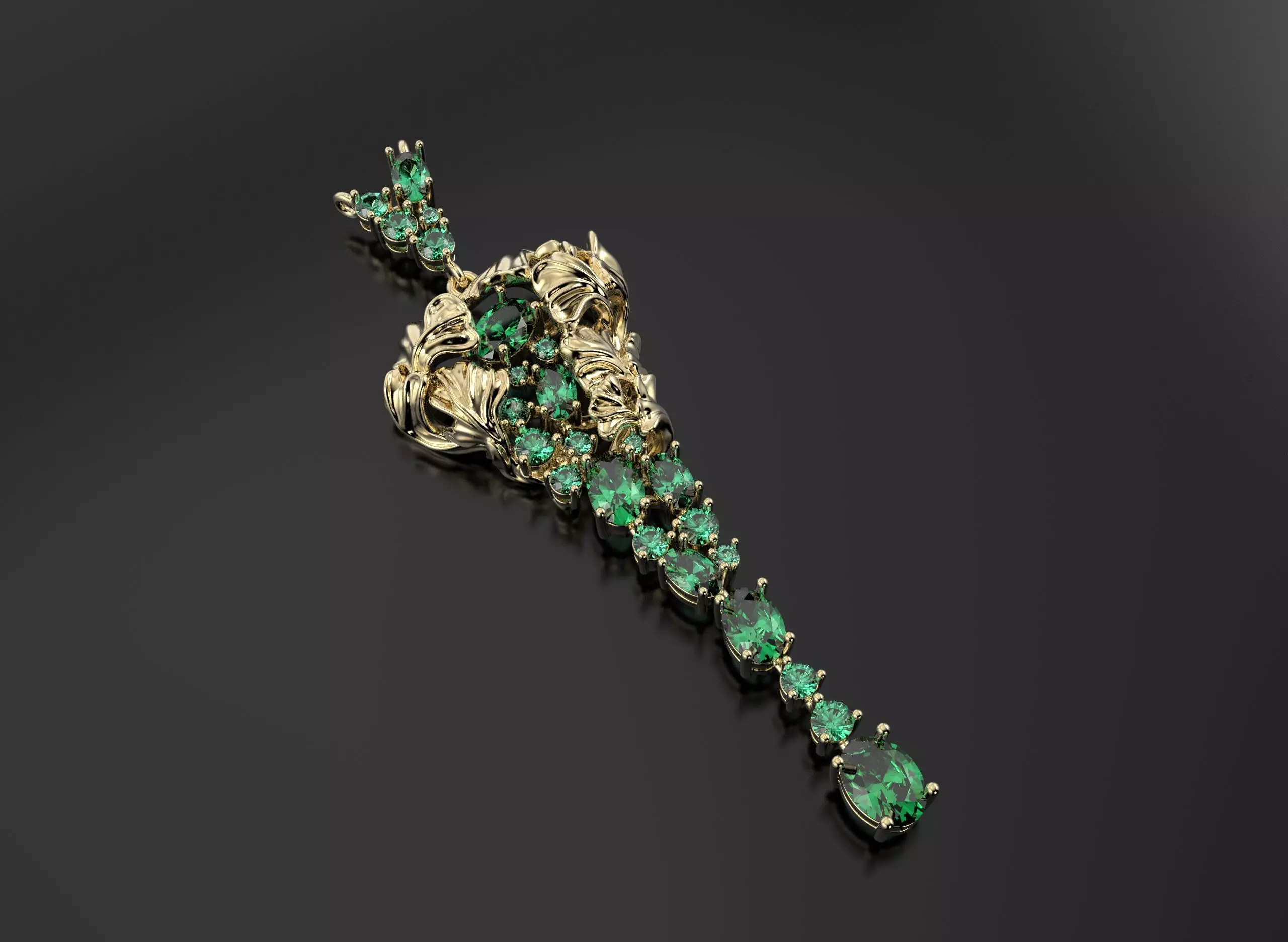 Beautiful pendant with diamonds 3D print model_1