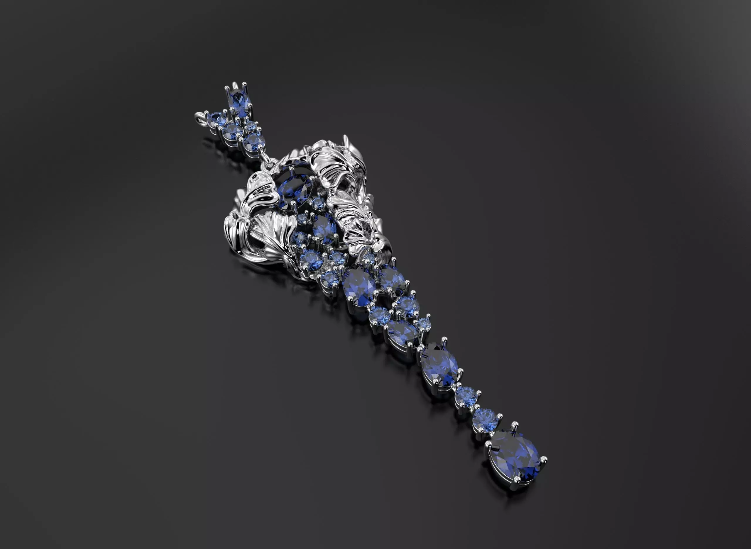 Beautiful pendant with diamonds 3D print model_3