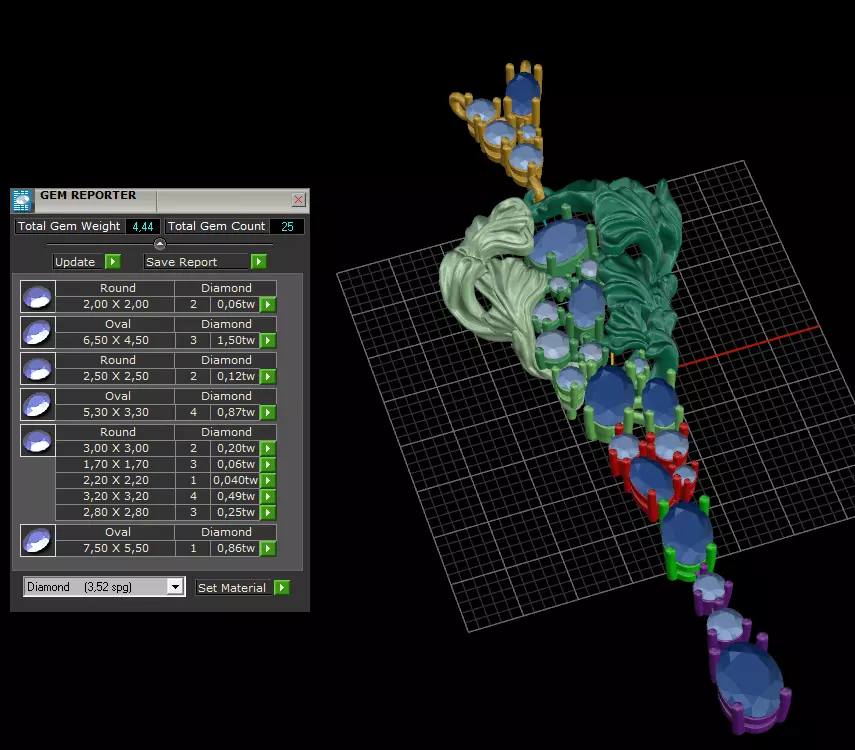 Beautiful pendant with diamonds 3D print model_6