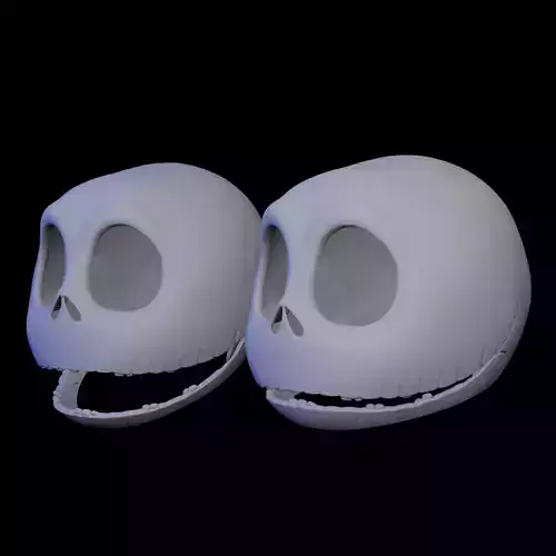 Articulated Jack Skellington Skull STL 3D Printable Halloween 3D print model
