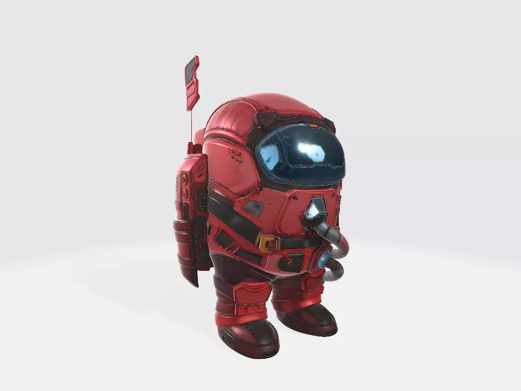 Among Us Red Armor 3D print model_0