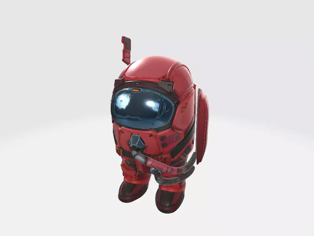 Among Us Red Armor 3D print model_5
