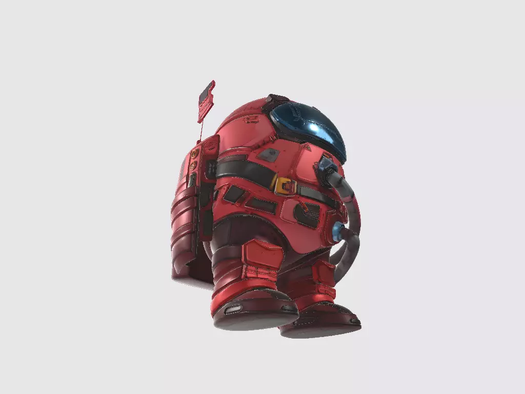 Among Us Red Armor 3D print model_4