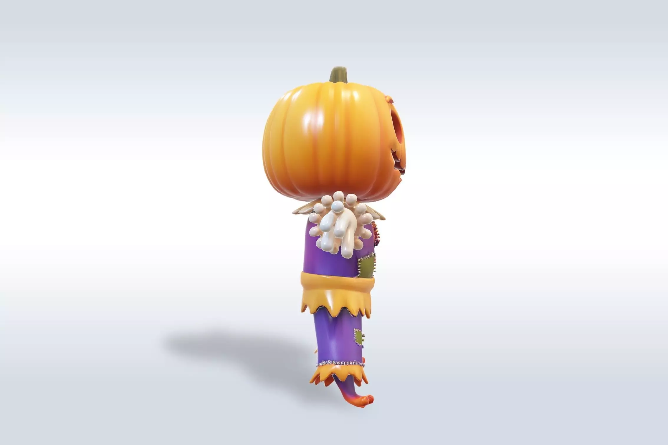 Scarecrow Pumpkin 3D Character Model with Halloween 3D model_4