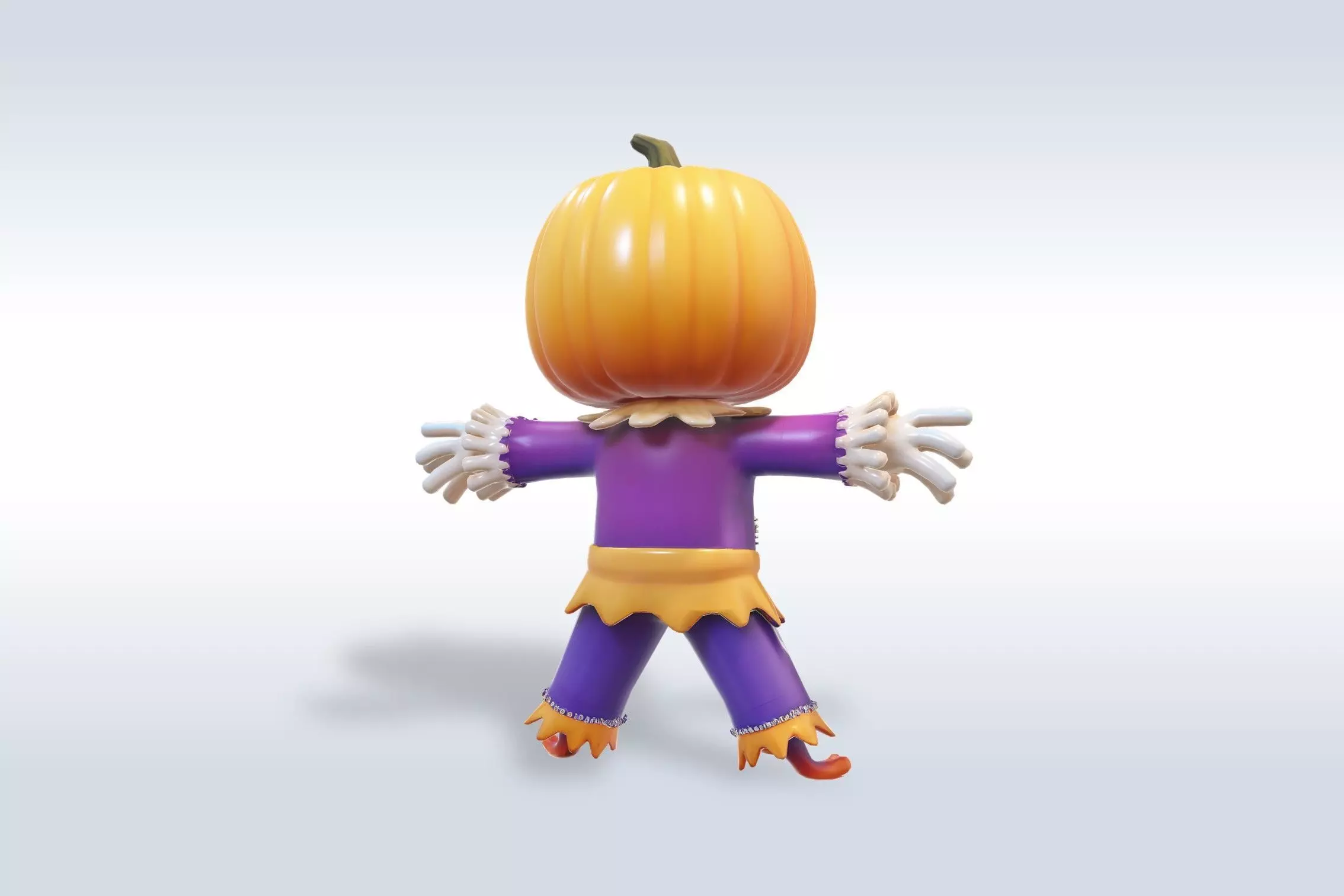 Scarecrow Pumpkin 3D Character Model with Halloween 3D model_8