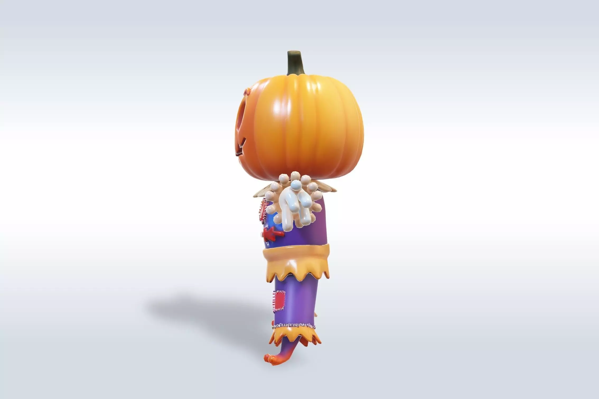 Scarecrow Pumpkin 3D Character Model with Halloween 3D model_2