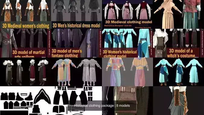 Historical clothing package