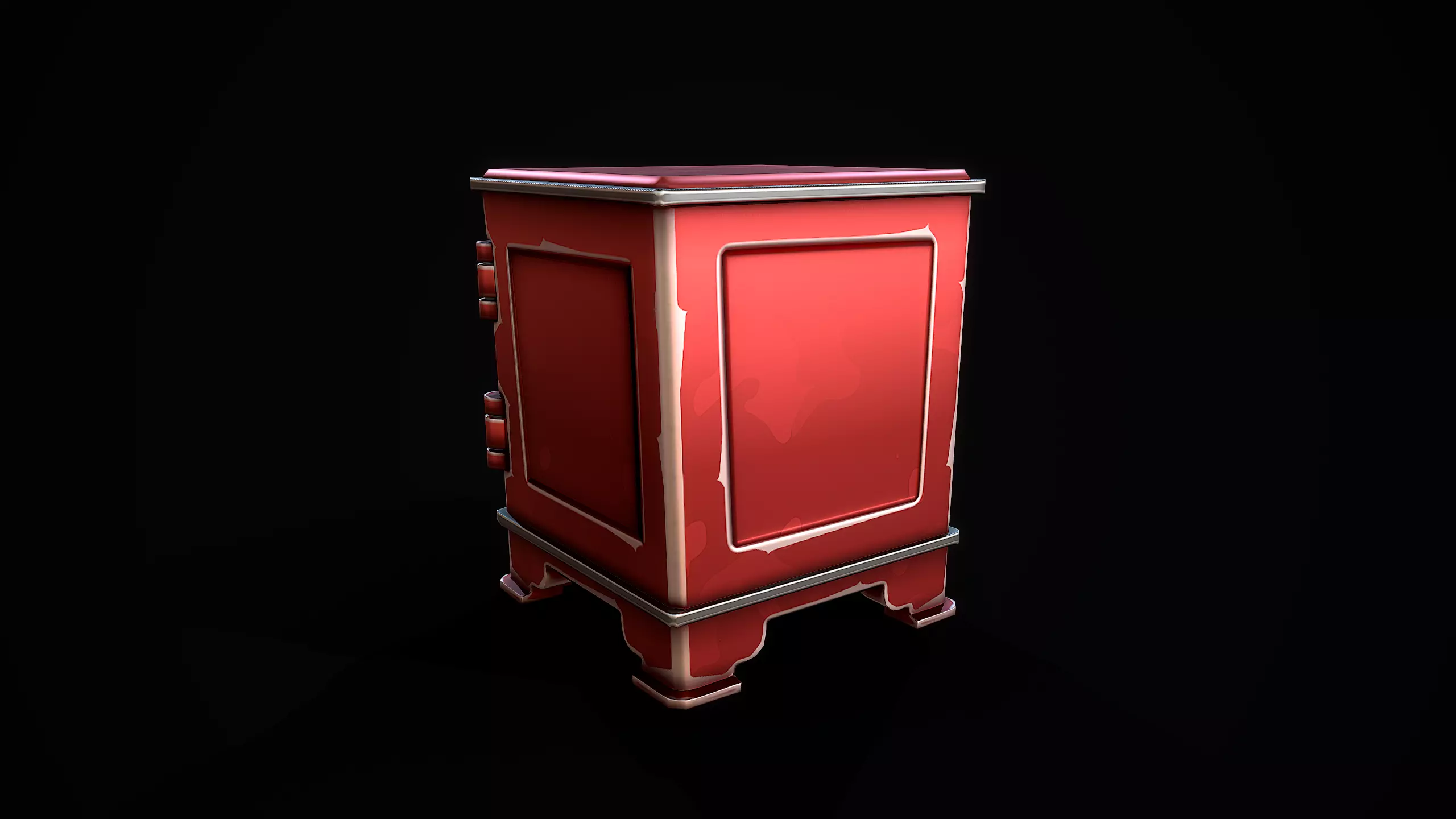 Stylized Retro Safe Low-poly 3D model_5