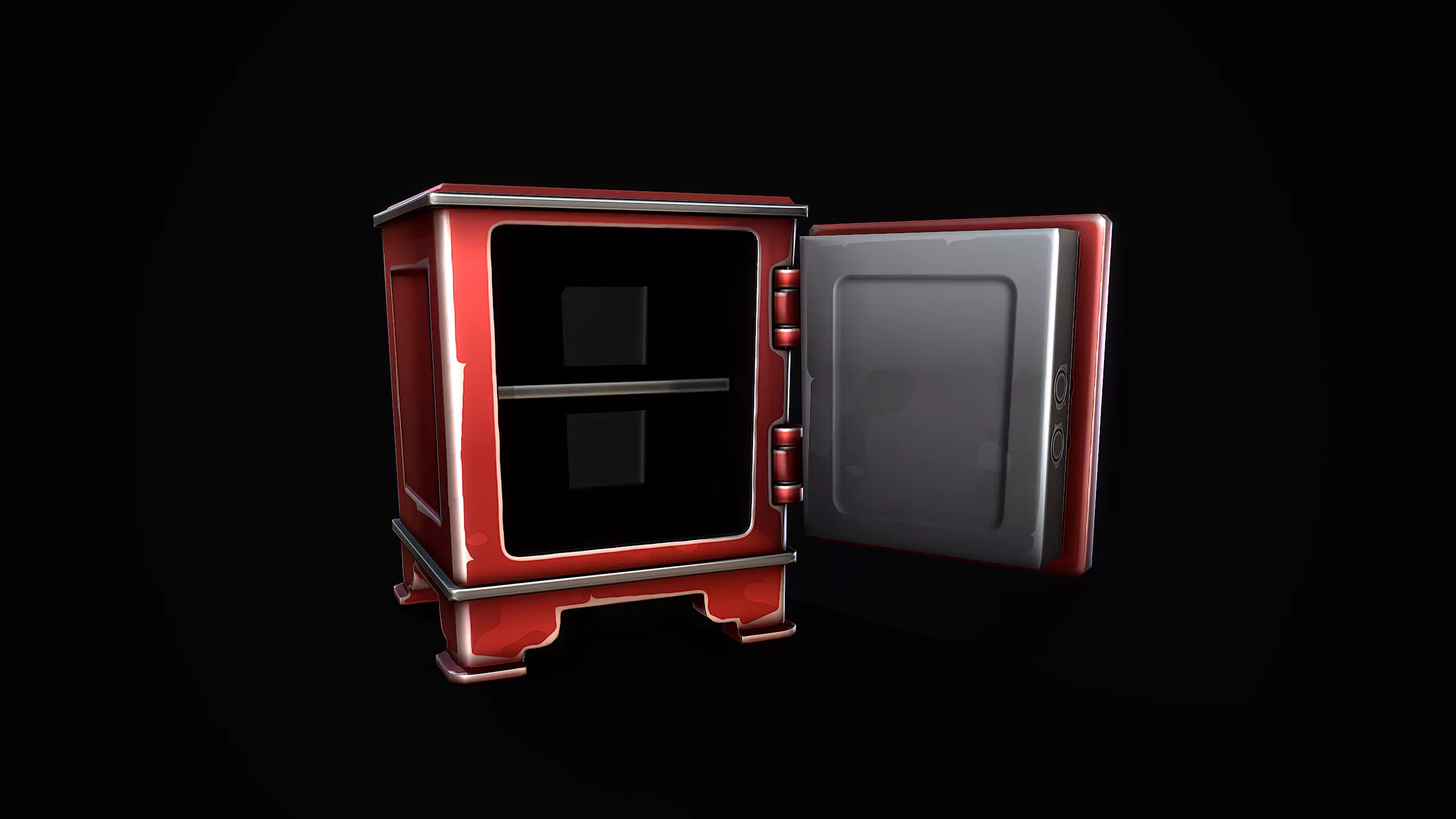 Stylized Retro Safe Low-poly 3D model_7