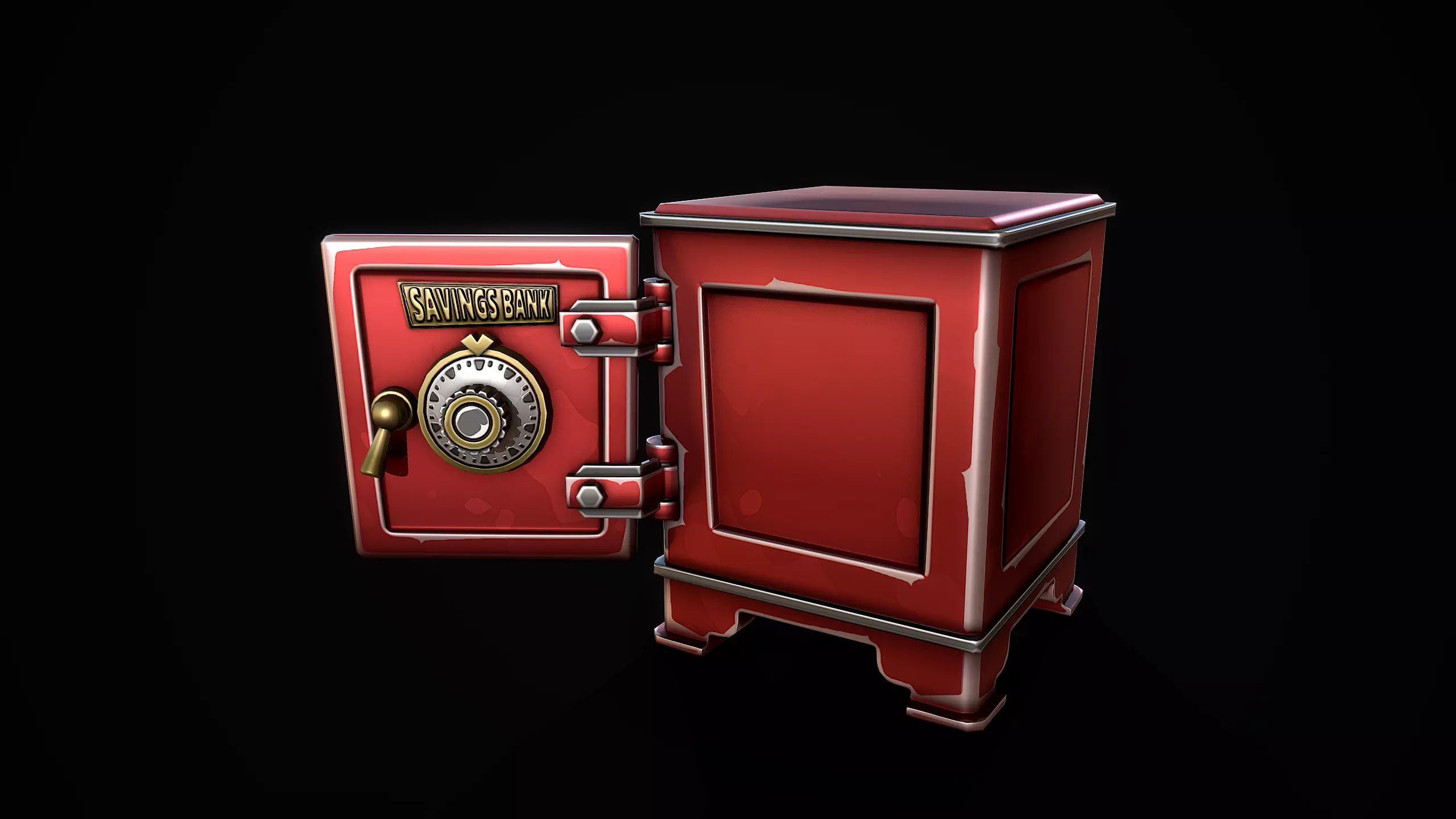 Stylized Retro Safe Low-poly 3D model_8