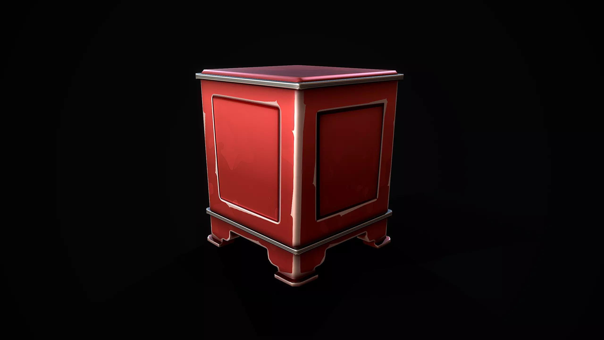 Stylized Retro Safe Low-poly 3D model_6
