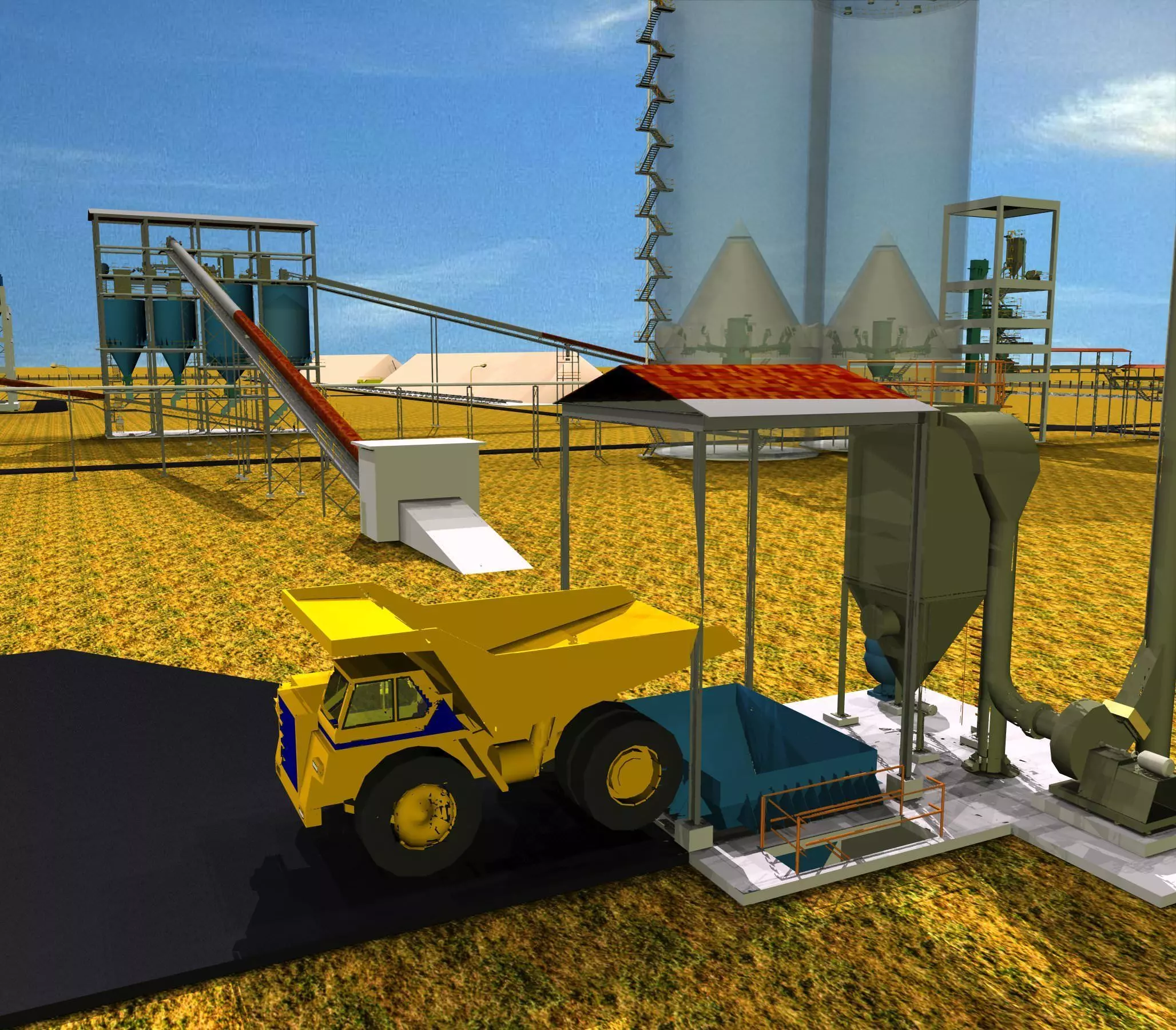 Raw Mill-Hoppers Cement Plant Free 3D model