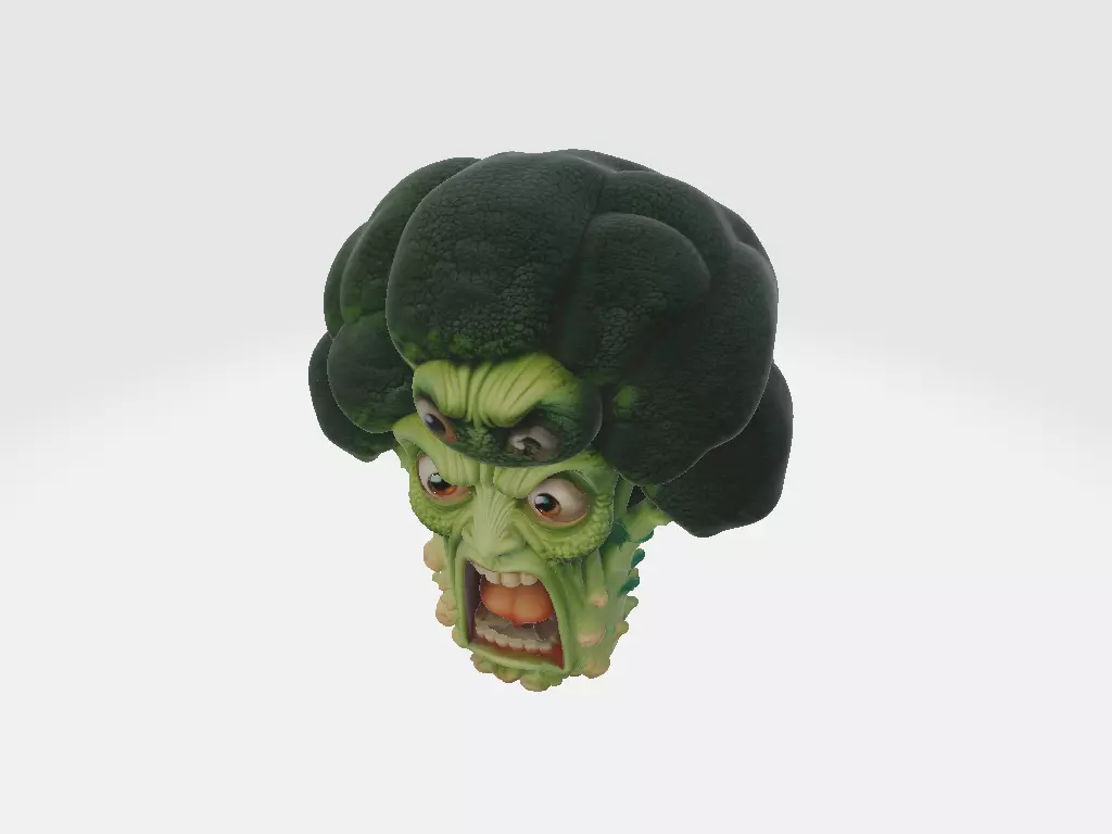 Screaming Fruits Nervous Broccoli 3D print model_5