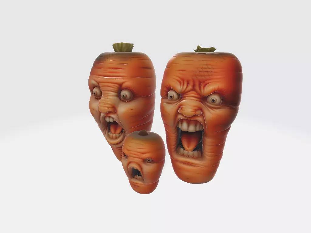 Screaming Fruits Screaming Carrot 3D print model_5