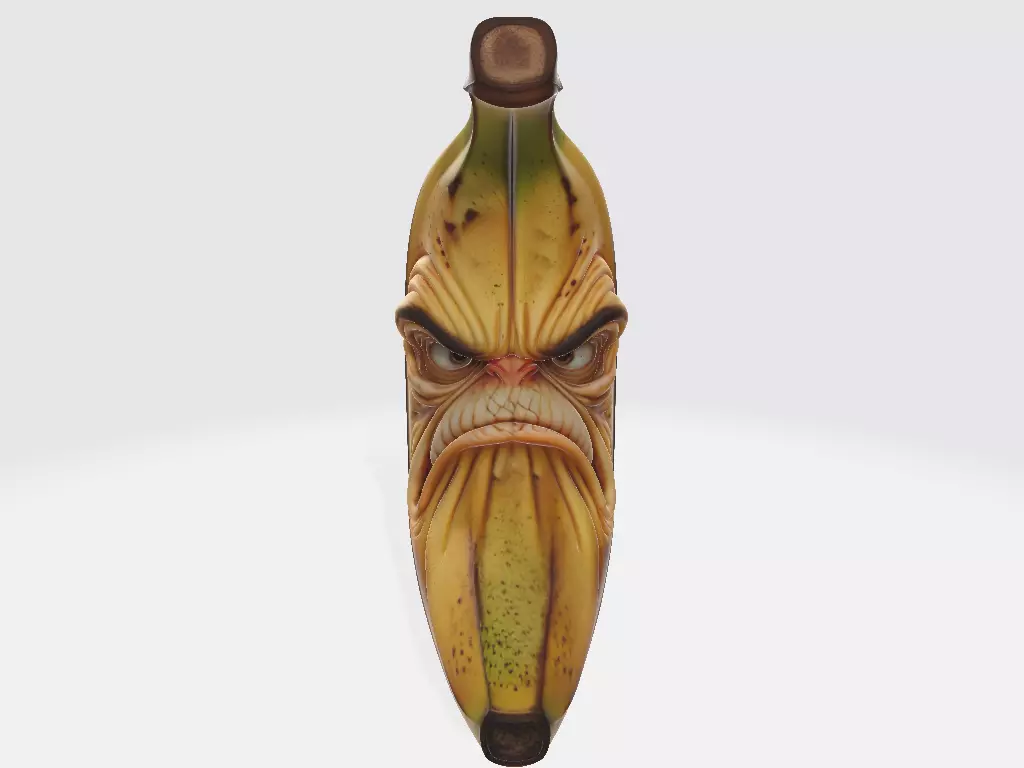 Screaming Fruits Serious Banana 3D print model_1