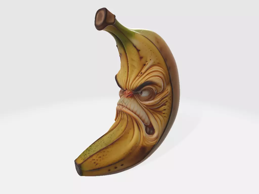 Screaming Fruits Serious Banana 3D print model_2