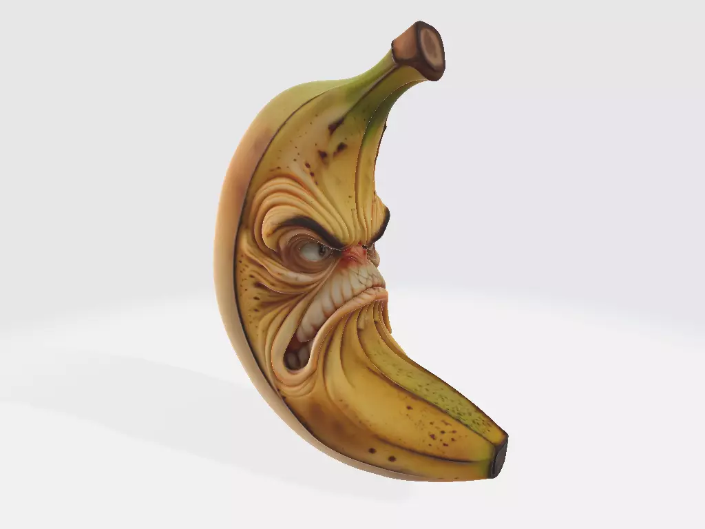 Screaming Fruits Serious Banana 3D print model_0