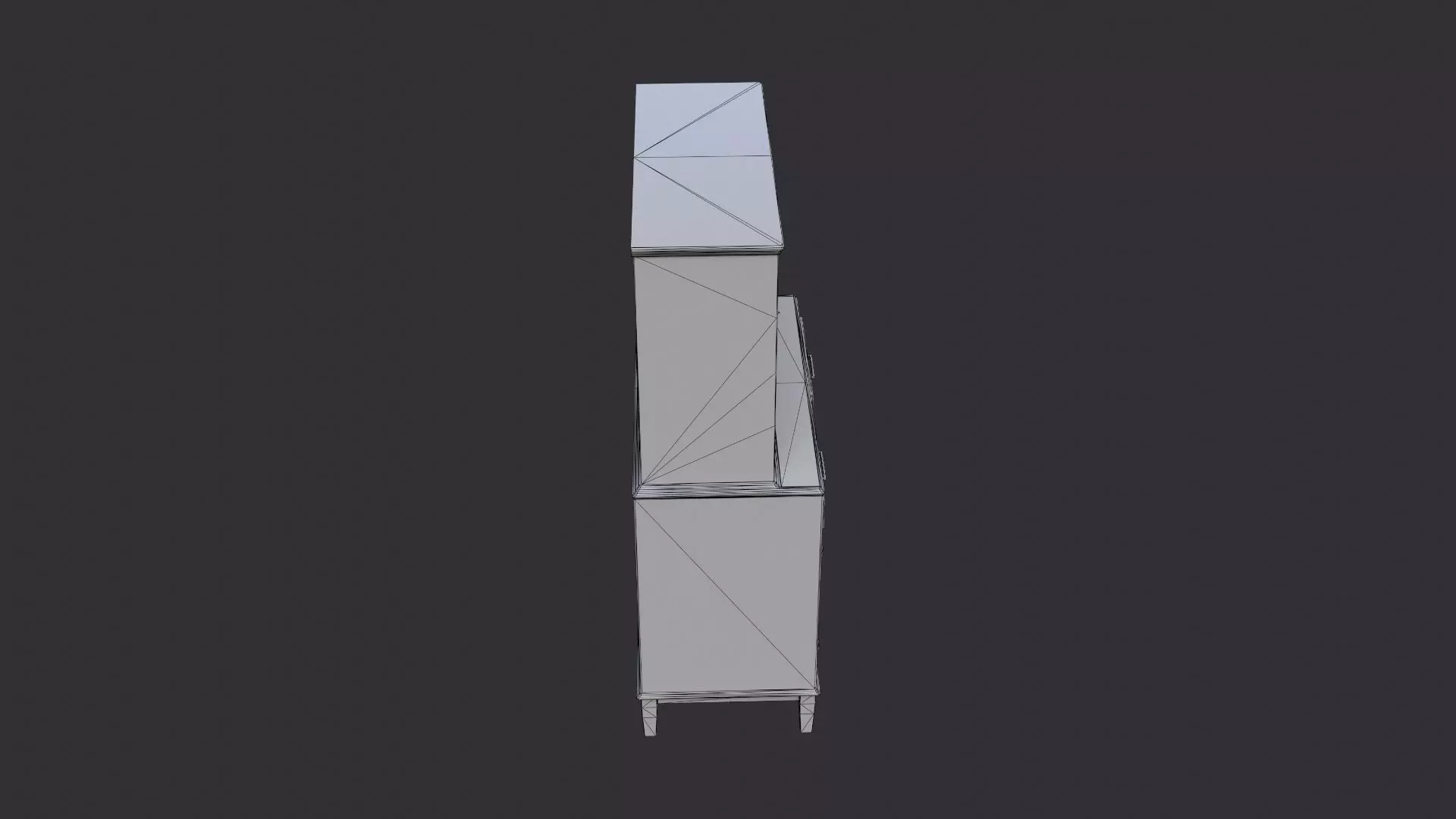 Rustic wooden cabinet with cubby shelves Low-poly 3D model_7