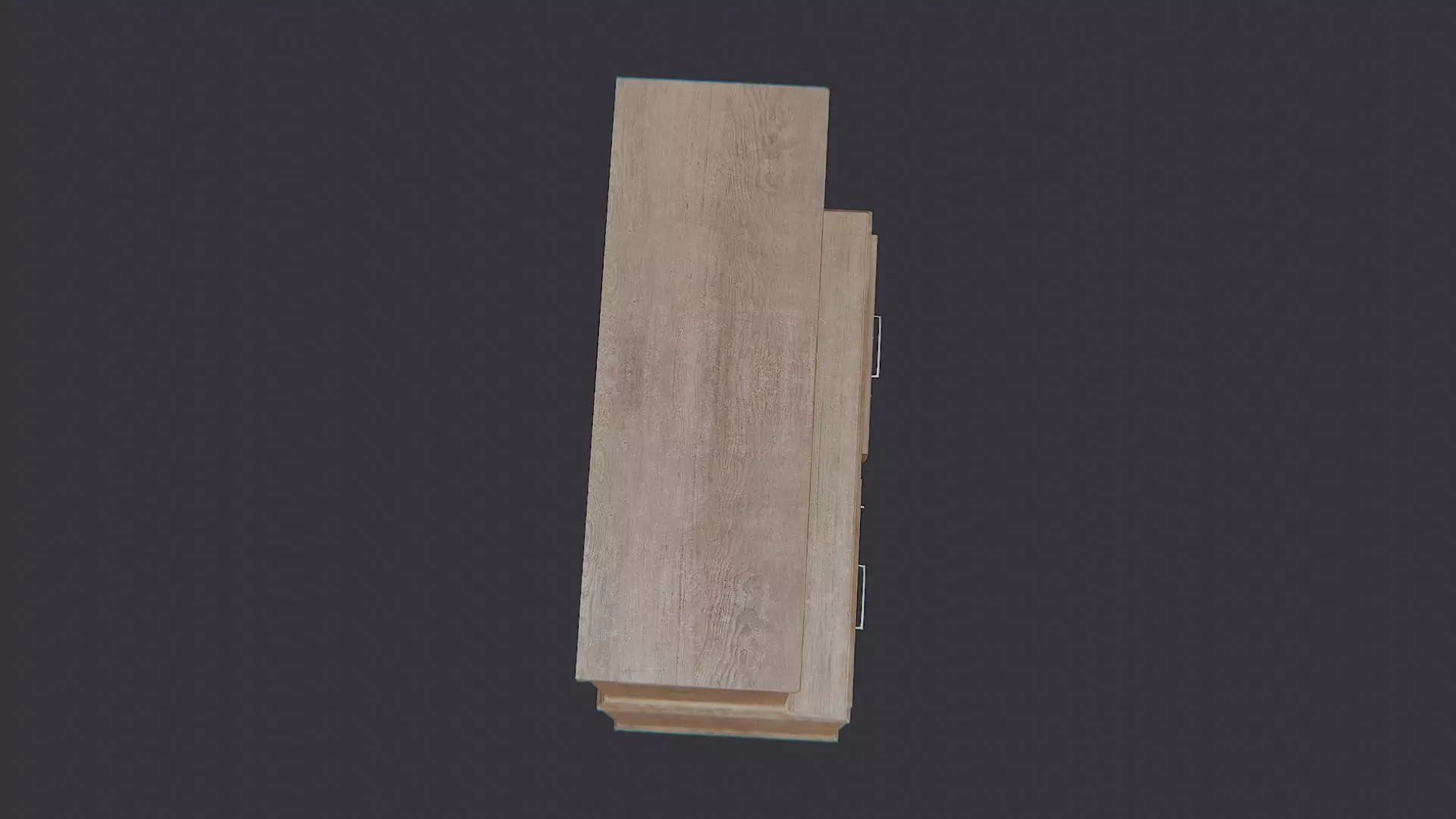 Rustic wooden cabinet with cubby shelves Low-poly 3D model_4