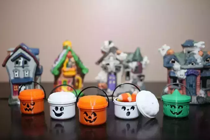 Mini Halloween Candy Buckets 3D print model