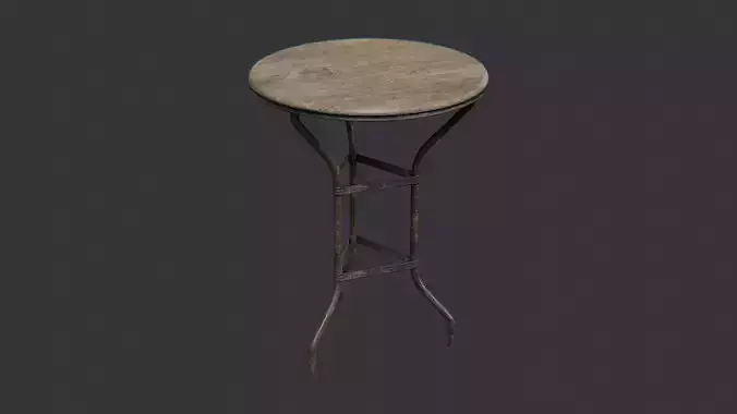 Cafe Table Round Wood Top with Metal Base