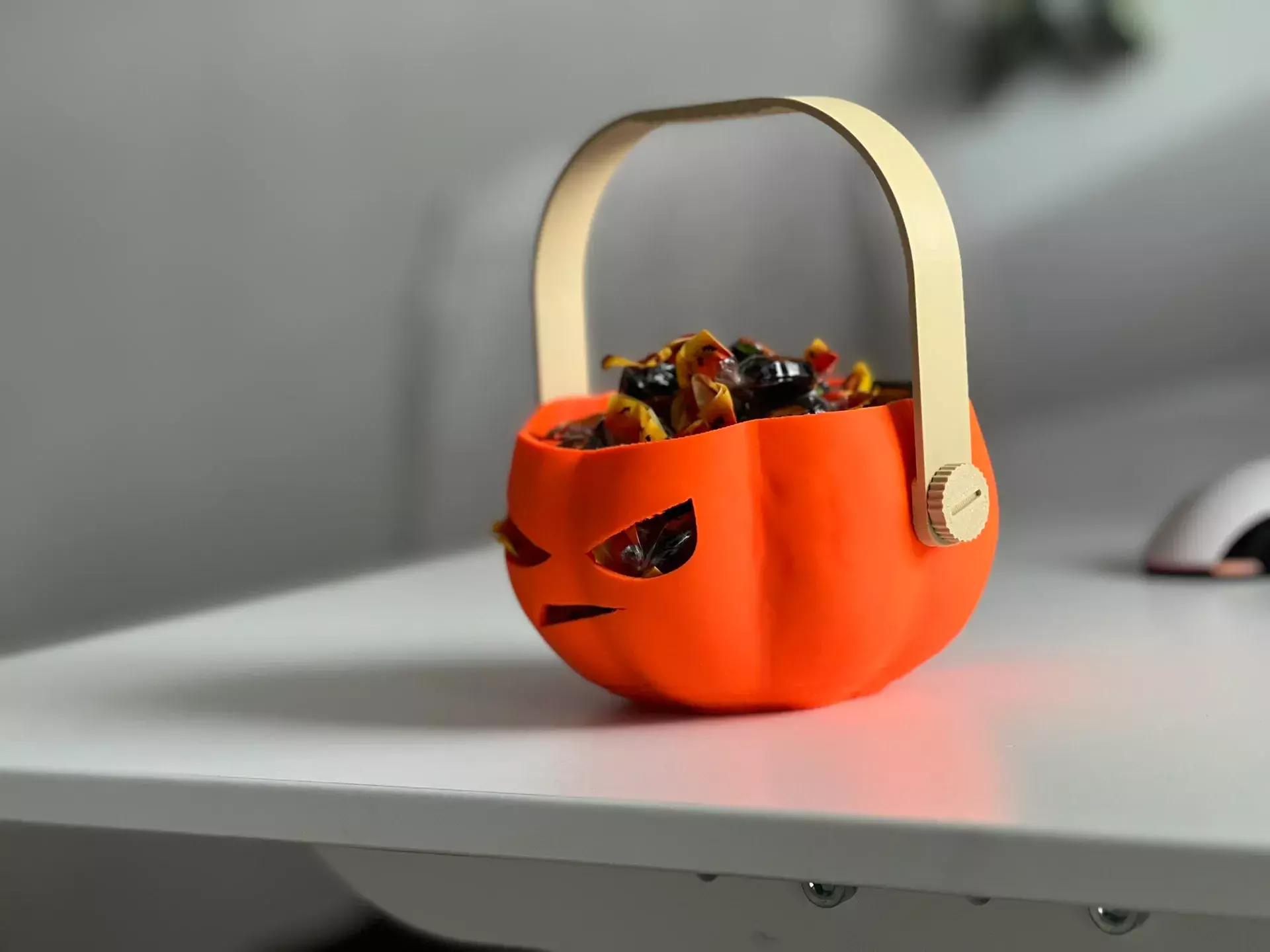 Pumpkin Candy Bucket STL 3D print model_2