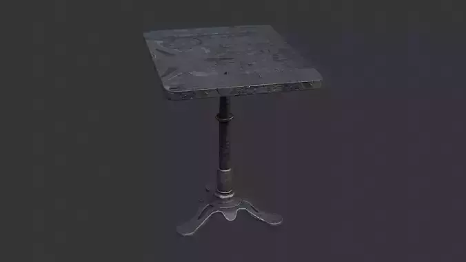 Cafe Table Rustic Dark Wood Worn