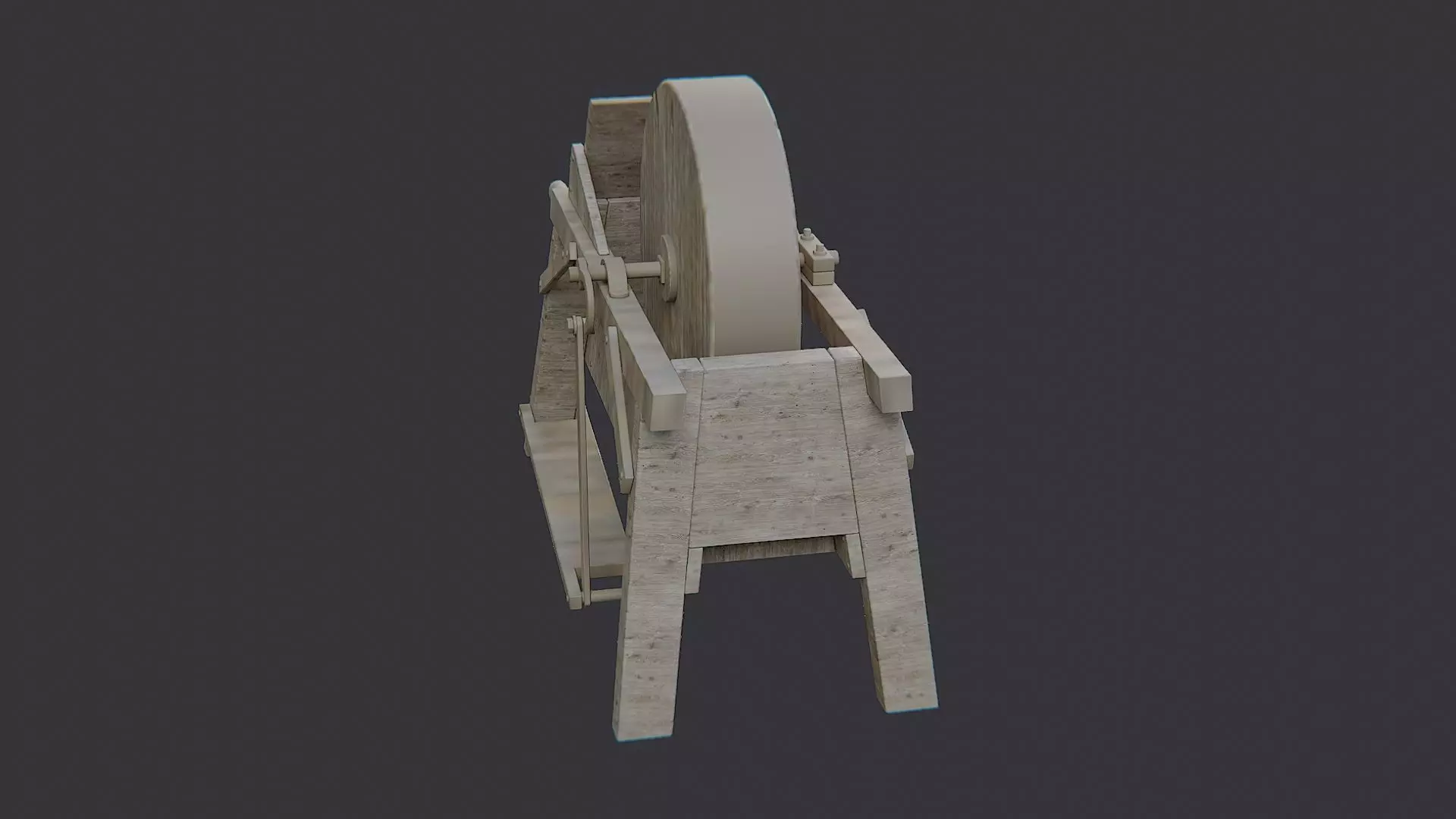 Carpenter Sharpening Wheel for Wood Tools Low-poly 3D model_1